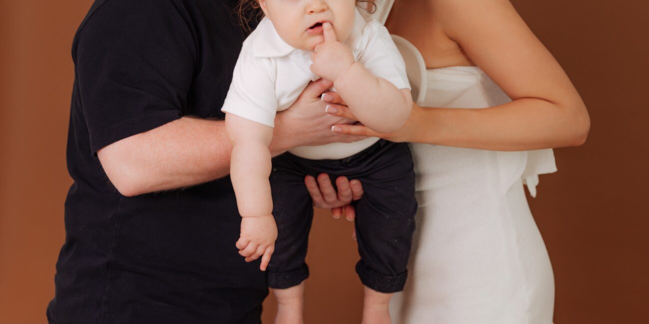 Studio first birthday session for baby boy in Charlotte NC